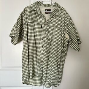Drake Men's Casual Green Checkered Button Down Shirt